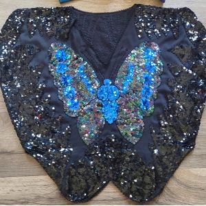1980’s Disco Sequin Butterfly Top